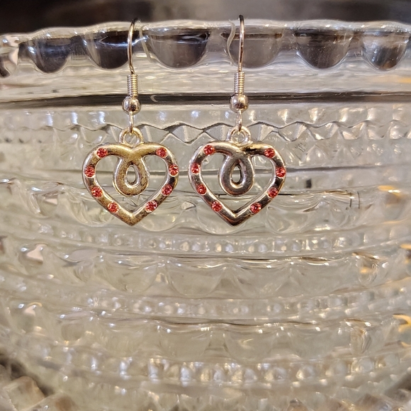 Handmade Heart Earrings - Nickel free hooks - Picture 3 of 3